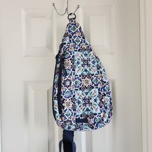Vera Bradley Essential Compact Sling Backpack‎ in Lisbon Medallion Cool